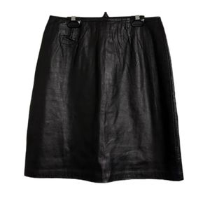 Black Genuine Leather Mini Skirt